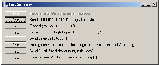 Test program of the simulator.